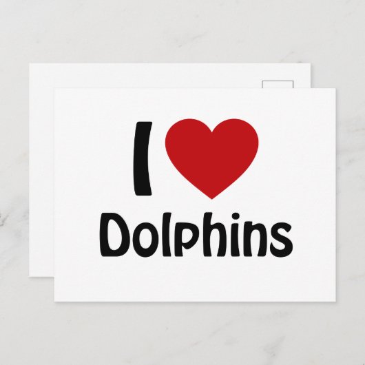 Ik hou van Dolphins Briefkaart (Voorkant / Achterkant)