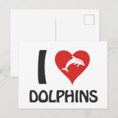 Ik hou van Dolphins Briefkaart (Voorkant / Achterkant)