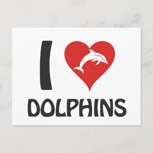 Ik hou van Dolphins Briefkaart (Voorkant)