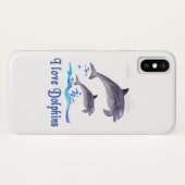 Ik hou van Dolphins Case-Mate iPhone Case (Achterkant (horizontaal))