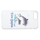 Ik hou van Dolphins Case-Mate iPhone Case (Achterkant (Horizontaal))
