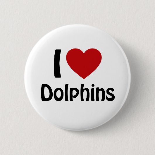 Ik hou van Dolphins Ronde Button 5,7 Cm (Voorkant)