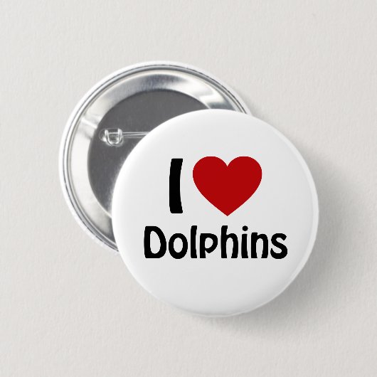 Ik hou van Dolphins Ronde Button 5,7 Cm (Voorkant /achterkant)