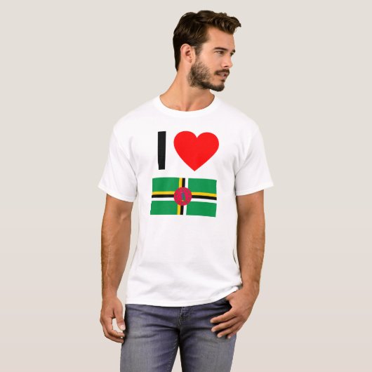 ik hou van dominica t-shirt (Voorkant volledig)