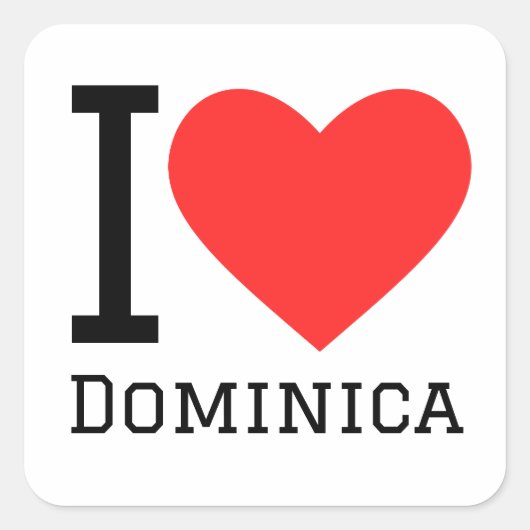 Ik hou van Dominica Vierkante Sticker (Voorkant)