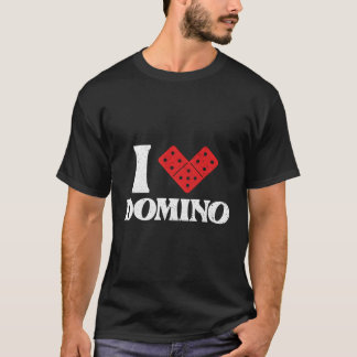 Ik hou van Domino Dominoes Botten Domino Speler T-shirt