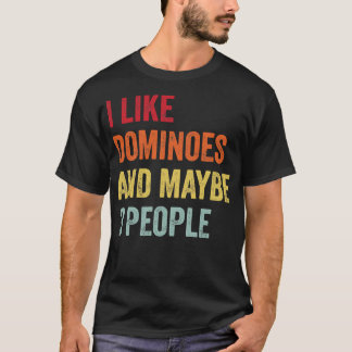 Ik hou van domino's, misschien 3 mensen t-shirt