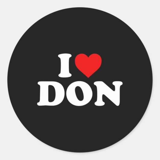 Ik hou van Don - Hart Ronde Sticker (Voorkant)