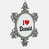 Ik hou van Donald Tin Sneeuwvlok Ornament (Links)