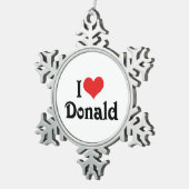Ik hou van Donald Tin Sneeuwvlok Ornament (Rechts)