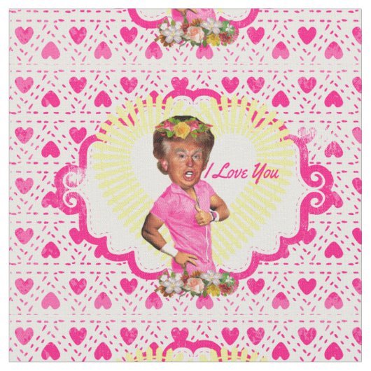 ik hou van donald trump fabric stof (Close Up)