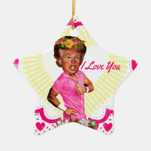 ik hou van donald trump keramisch ornament