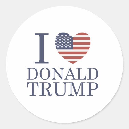 Ik hou van Donald Trump Ronde Sticker (Voorkant)