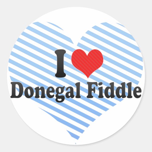 Ik hou van Donegal Fiddle Ronde Sticker (Voorkant)