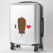 Ik hou van Doner Kebab Schattige Kawaii eten Sticker (Koffer)