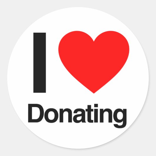 Ik hou van doneren ronde sticker (Voorkant)