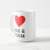 Ik hou van donker en storm koffiemok (Voorkant links)