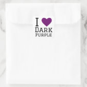 Ik hou van donker paarse vierkante sticker (Tas)