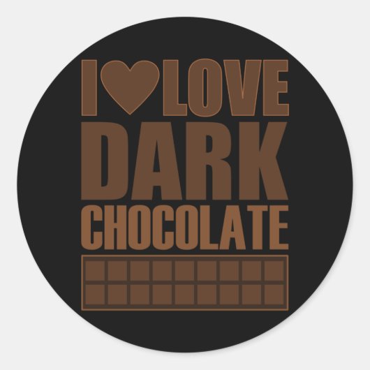 Ik hou van donkere chocolade ronde sticker (Voorkant)