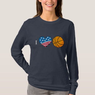 Ik hou van donkere tshirt met Basketball