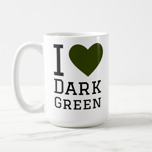 Ik hou van donkergroen koffiemok (Links)