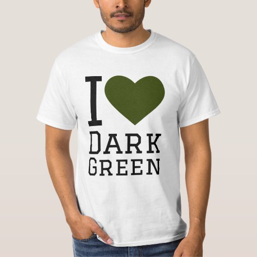 Ik hou van donkergroen t-shirt (Voorkant)