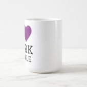 Ik hou van donkerpaars koffiemok (Center)