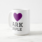 Ik hou van donkerpaars koffiemok (Voorkant links)