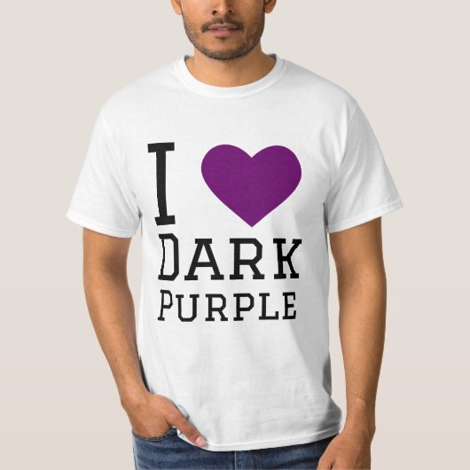 Ik hou van donkerpaars t-shirt (Voorkant)