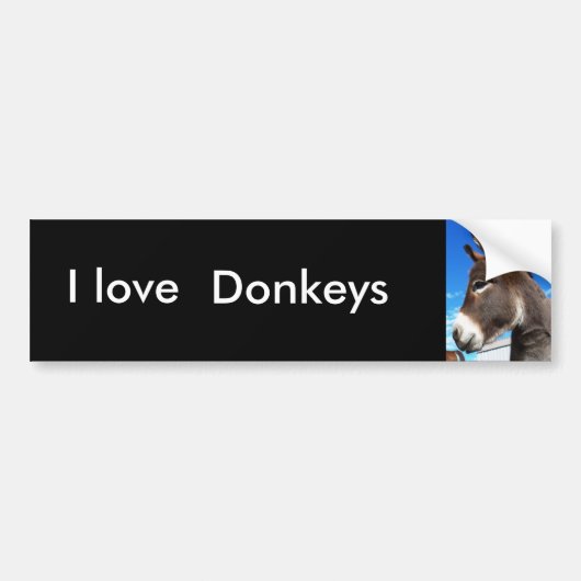 Ik hou van Donkeys bumbersticker Bumpersticker (Voorkant)