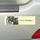 Ik hou van Donkeys! Bumpersticker (Op auto)