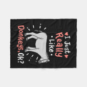 Ik hou van Donkeys Fleece Deken (Voorkant (Horizontaal))