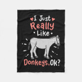 Ik hou van Donkeys Fleece Deken (Voorkant)