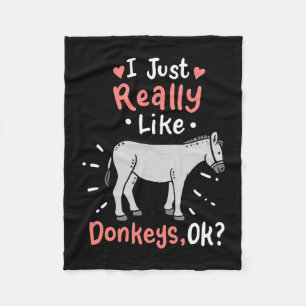 Ik hou van Donkeys Fleece Deken