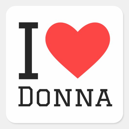 Ik hou van donna vierkante sticker (Voorkant)