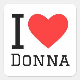 Ik hou van donna vierkante sticker