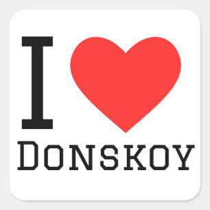 Ik hou van donskoy vierkante sticker