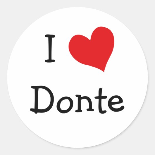 Ik hou van Donte Ronde Sticker (Voorkant)