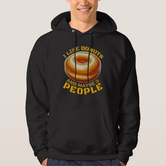 Ik hou van donuts en misschien wel 3 mensen hoodie (Voorkant)