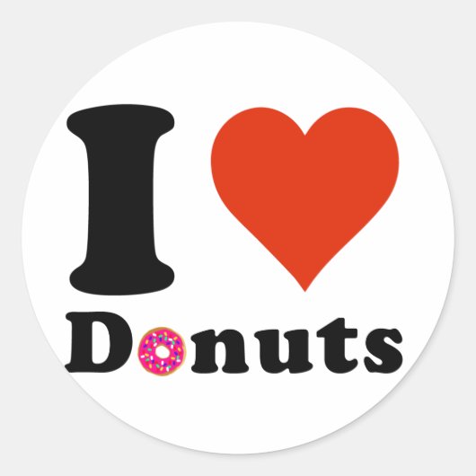 Ik hou van Donuts Sticker (Voorkant)