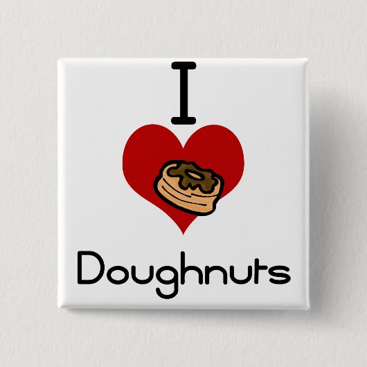 Ik hou van donuts. vierkante button 5,1 cm (Voorkant)