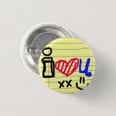 ik hou van doodle ronde button 3,2 cm (Voorkant /achterkant)