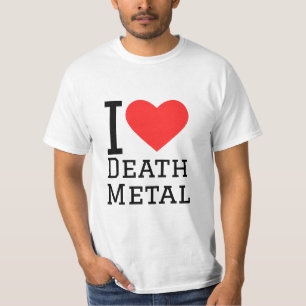 Ik hou van doodmetalen vierkante sticker t-shirt