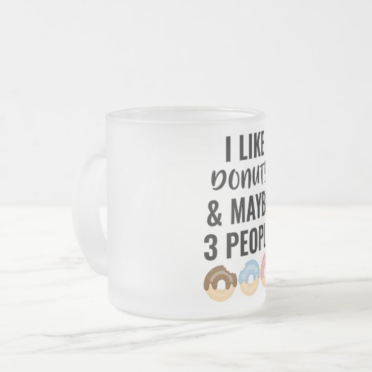 Ik hou van dopvruchten en misschien 3 mensen matglas koffiemok (Voorkant links)