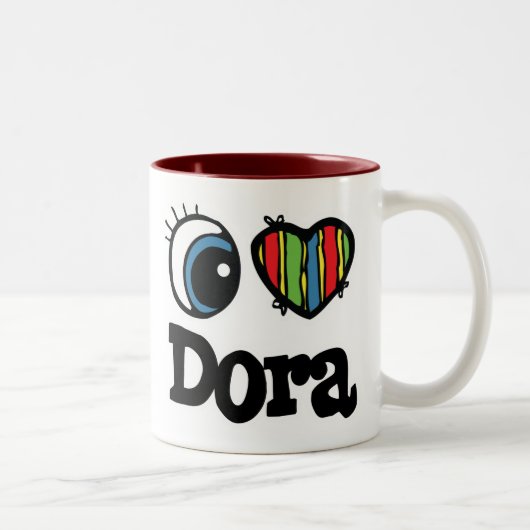 Ik hou van Dora Tweekleurige Koffiemok (Rechts)