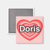 Ik hou van Doris. Ik hou van je Doris. Hart Magneet (Voorkant / Achterkant)