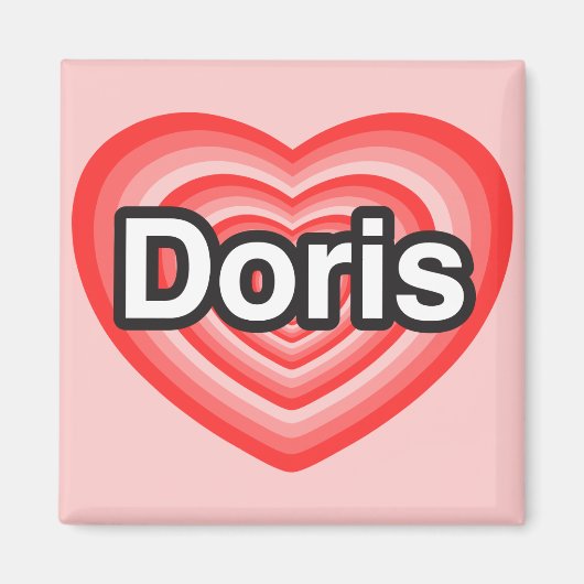 Ik hou van Doris. Ik hou van je Doris. Hart Magneet (Voorkant)