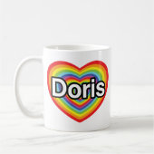 Ik hou van Doris: regenbooghart Koffiemok (Links)
