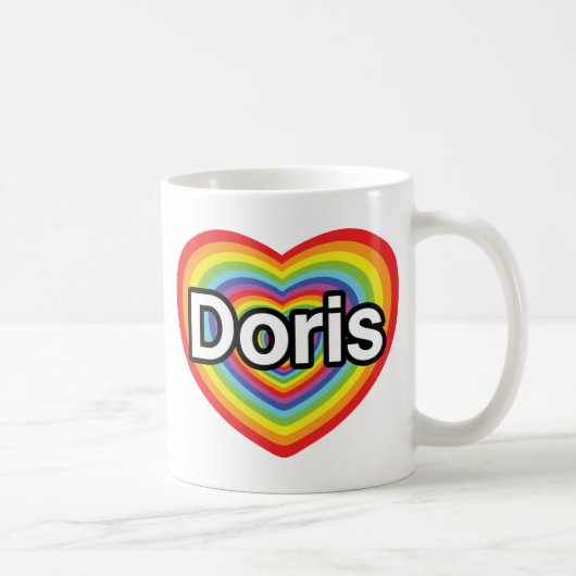 Ik hou van Doris: regenbooghart Koffiemok (Rechts)