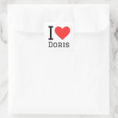 Ik hou van doris vierkante sticker (Tas)